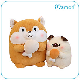Gấu Bông Chó Ôm Đùi Gà 30cm - 50cm Cao Cấp Memon, Chó Bông Mềm Mịn Dễ Thương
