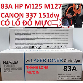 Hộp mực 83A -Có Lỗ Đổ Mực- HP M125/125FW/125A/125nw/M126/ M127/ M127FN/ M201/ M201DW/ M225MFP / Dùng cho Canon 337 151dw MF211 MF212w MF221d MF215 MF217w MF226dn MF229dw  MF235/mf237/217W