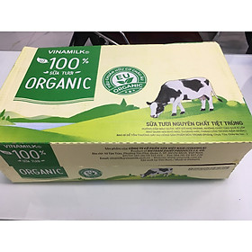 Thùng 48 Hộp Sữa Tươi Tiệt Trùng Vinamilk 100% Organic Không Đường 12 lốcx180ml-Mẫu mã mới