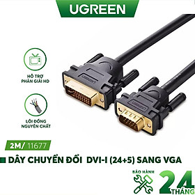 Mua Cáp chuyển DVI-I (24+5) đầu đực sang cổng VGA đực độ dài từ 1-5m UGREEN DV102 - Hàng Nhập Khẩu