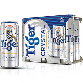 Bia Tiger bạc Crystal 330ml 6 lon