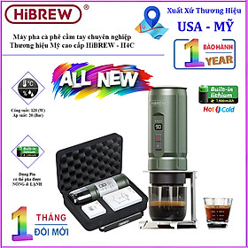 Mua Máy pha cà phê cầm tay chuyên nghiệp Espresso 3 trong 1  dùng pin có thể pha cả nóng và lạnh. Thương hiệu Mỹ cao cấp HiBREW - H4C. HÀNG CHÍNH HÃNG
