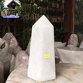 Mua Trụ lục giác đá thạch anh trắng tự nhiên khử tia ác xạ T499 nặng 3.6kg kích thước 11.5x23 (cm)