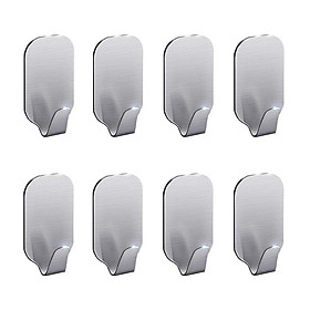 Combo 8 móc treo đồ inox 304 dán tường tiện dụng Hobby home decor 3055