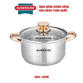 Nồi inox 5 đáy Sunhouse SHG788, Chất liệu inox cao cấp không bị oxy hóa, Đáy 5 lớp tỏa nhiệt đều, giữ nhiệt tốt