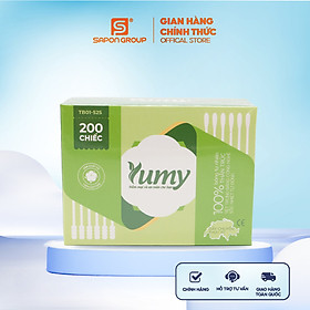 Tăm bông YUMY hộp giấy 200 chiếc thân trúc cho người lớn (TB11_525)