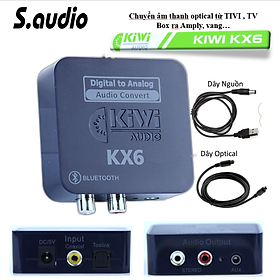 Mua Bộ chuyển âm thanh Kiwi KX6 Chuyển âm thanh Optical từ TIVI sang Av R/L loa   amply - bộ đủ cáp quang học và nguồn | Hàng Chính hãng