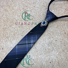 Cà vạt nam 6cm thắt sẵn trang trí đá ấn tượng cho chú rể thanh niên đi tiệc Giangpkc 2022 Phụ kiện cưới Giang