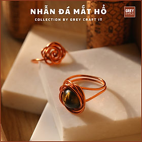 Nhẫn Đá Mắt Hổ Đa Sắc Handmade - Đá Thiên Nhiên