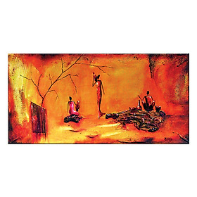Tranh Treo Tường KHẮC HỌA NGƯỜI PHỤ NỮ GIA ĐÌNH Q6D8 - 3 (30 x 60 cm) Thế Giới Tranh Đẹp