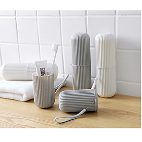 Mua Bộ 2 ống đựng bàn chải kem đánh răng du lịch HC-05 Nhật Bản hộp đựng đồ đa chức năng tiện dụng