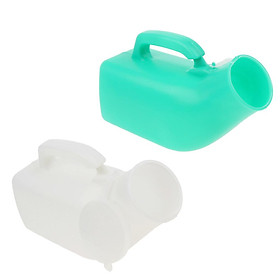 2Pcs Men  Container Toilet Bucket Chamber Hospital Pee Potty with Lid / Mobility & Everyday Aids / Bed Pans & Urinals 1000ml