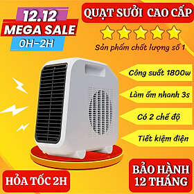 Mua Quạt sưởi ấm mùa đông  máy sưởi ấm phòng ngủ  Quạt sưởi gốm mini cho bé để bàn công suất 1800w không đốt oxi  không phát sáng  làm nóng nhanh  tự ngắt an toàn