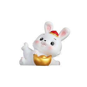 Rabbit Figurine Car Dashboard Ornament Small Ornaments for Bedroom Shelf