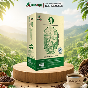 Cà phê hạt rang AEROCO A4 pha phin và pha máy, hộp 500g, nguyên chất 100% rang mộc hậu vị ngọt thơm quyến rũ