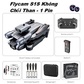 Hình ảnh Flycam 4k Drone S1S Bay xa 2km LSRC-S1S - 2023, Máy bay không người lái RC mới 450g 4K HD Gimbal Chống rung, Tránh chướng ngại vật 360 °, Một phím cất cánh Động cơ không chổi than