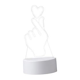 Heart Gesture Signs Night Light Illusion USB Led Bedside Lamp Desk Lamp for Valentine Day Bar Holiday Kids Gift