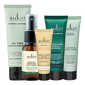 Siêu Combo Trọn Bộ Chăm Sóc Da Mụn 5 Items ( 01 Blemish Wash 20ml + 01 Blemish Toner 50ml + 01 Blemish Moisturizer 50ml + 01 Super Green Masque 20ml + 01 Sunscreen 10ml)