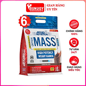 Sữa tăng cân tăng cơ nạc Original Critical Mass của Applied Nutrition bịch 6kg hỗ trợ tăng cân, tăng cơ nhanh cho người gầy