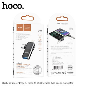 Mua Đầu chuyển đổi Type C ra USB 3.0 Hoco UA17  đầu nối cắm USB  truyền dữ liệu  OTG hàng chính hãng Hoco - Type C & IP to USB