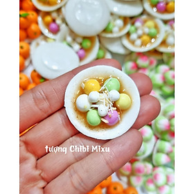 Mua Mô hình chè trôi nước bằng đất sét Nhật tự khô trang trí bàn thờ Thần Tài Thổ Địa mini