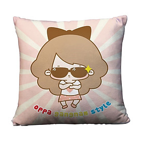 Gối vuông cô bé Gangnam style - GVCP046