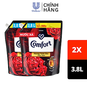 Nước xả vải Comfort hương nước hoa thiên nhiên rose túi 1.5 lít