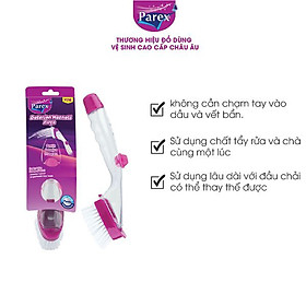 Mua Cây chà rửa nồi chảo Parex cán dài có chỗ đựng nước rửa chén  đầu cọ rửa bằng sợi nhựa