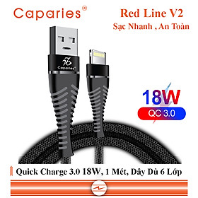 Mua Cáp Sạc CAPARIES V2 Quick Charge 3.0 18W  Siêu Bền 1 Mét - Dây dù 6 Lớp  Đúc Nguyên Khối  Sạc Nhanh 3.0 cáp sạc nhanh  siêu bền chống rối chống đứt  nâng cấp chip đôi  tương thích các dòng - CHÍNH HÃNG CAPARIES
