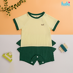 Bộ body đùi cộc tay phối màu vải sợi tre cao cấp cho bé 4-12kg + Set body liền thân cho bé chất liệu Bamboo siêu mềm mịn, hàng chính hãng xuất khẩu HAKI BB047