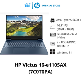 Mua Laptop HP Victus 16-e1105AX (7C0T0PA) (R5-6600H | 16GB | 512GB | GeForce RTX 3050Ti 4GB | 16.1  FHD 144Hz | Win 11)- Hàng chính hãng