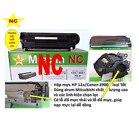 Hộp mực dành cho Canon LBP 2900, 3000 . Hàng chính hãng NC có mã hộp mực 302 / HP 12A dùng cho máy in