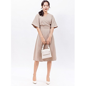 Váy đầm công sở thời trang Eden dáng chữ a, cổ tim đắp chéo, Kiểu dáng thời trang. Chất liệu dày dặn, không nhăn. - D397
