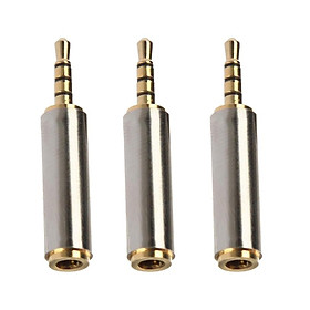 (3-Pack) Audio Adapter 2.5mm Jack Male to 3.5 (1/8 inch) Female (Gold Plated)