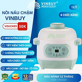 Mua Nồi kho thịt  nồi chưng yến  nồi nấu chậm  nồi hầm cháo cho bé ăn dặm giữ trọn chất dinh dưỡng  dung tích 1 lít  công suất 200W - Hàng chính hãng VINBUY