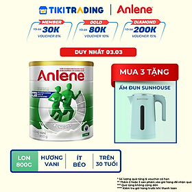 Bao bì mới - Sữa Bột Anlene Hương Vanilla (Hộp Thiếc 800g)