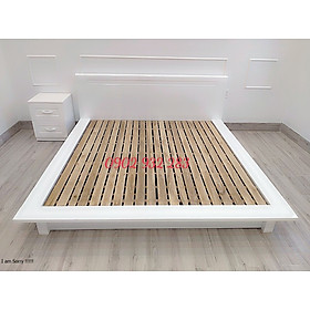 Giường ngủ gỗ kiểu nhật vai bè sơn trắng kích thước (1m6x2m và 1m8x2m)- Đồ Gỗ Mạnh Hùng