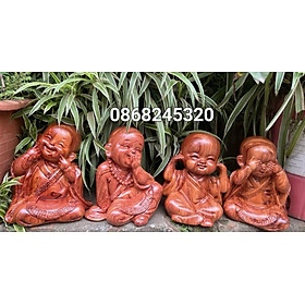 Mua Bộ tượng tứ không bằng gỗ hương đá kt cao 20×16×12cm