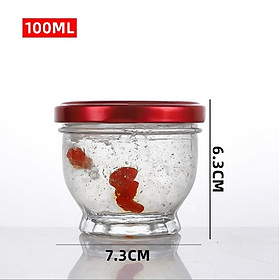 Hũ Thủy Tinh Đựng Yến Sen Nắp Thiết 75ml , 100ml , 150ml | Tùy Chọn Dung Tích , Hũ Đựng Yến Cao Cấp - MÀU NẮP NGẪU NHIÊN