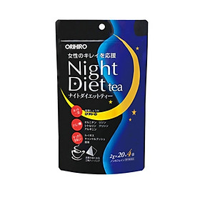 Trà đốt mỡ và kiểm soát cân nặng Night Diet Tea Orihiro Nhật Bản thải độc cơ thể, cải thiện chất lượng giấc ngủ gói 24 túi lọc JN-OR-NI01