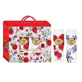 Hộp quà sữa tắm dưỡng da Double Rich: Hương hoa Iris Dreamy Romance 200ml và hương hoa hồng Eva's Secret 200ml