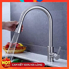 Mua Vòi rửa chén | Vòi rửa bát inox 304 cao cấp dây rút VRB25 - tặng đôi dây cấp nước inox
