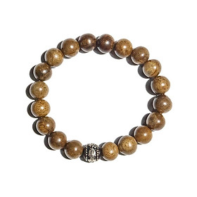 Vòng trầm charm gỗ bọc bạc cao cấp chính hãng 2VTH075 udumbara