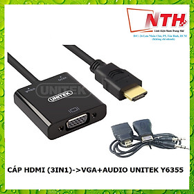 Cáp HDMI K ra VGA + AUDIO UMITEK Y6355