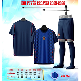 Bộ Quần Áo Bóng Đá Người Lớn - Croatia 2025 ( Vải Mè )