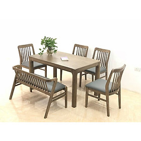 Mua Bộ bàn ghế phòng ăn Tundo 4 ghế và 1 ben dài có tựa