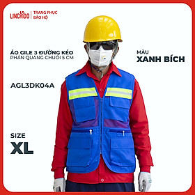 Áo Gile Kỹ Sư, Giám Sát Công Trình, Bảo Hộ Lao Động, 3 Đường Kéo - Mã C4 (BÍCH)