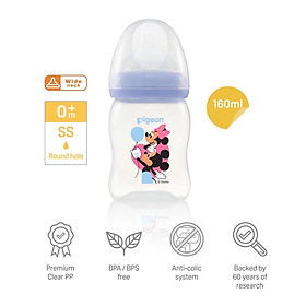 Bình Sữa Pigeon Softouch PP Plus Disney Baby - Màu Tím