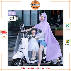 Áo Mưa Cánh Dơi Size 5XL To Dày Mẹ Con Phía Trước Trong Suốt Che Phủ Toàn Thân Kèm Kính Chắn Mưa Tiện Dụng