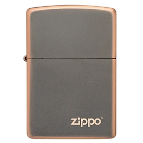 Bật Lửa Zippo Chính Hãng Mỹ Rustic Bronze Logo Màu Đồng Cổ Điển - Chống Gió, Màu Hen Gỉ Tự Nhiên, Bảo Hành Trọn Đời, Quà Tặng Sang Trọng